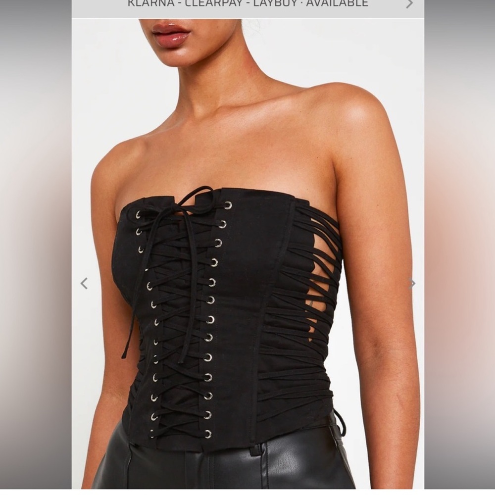Luxe to Kill Black Lace up corset top